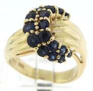 Gorgeous Sapphire Buckle Yellow Gold Ring