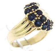 Gorgeous Sapphire Buckle Yellow Gold Ring