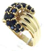 Gorgeous Sapphire Buckle Yellow Gold Ring
