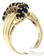 Gorgeous Sapphire Buckle Yellow Gold Ring