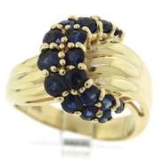Gorgeous Sapphire Buckle Yellow Gold Ring