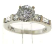 Glamorous Platinum RBC Diamond Engagement Ring