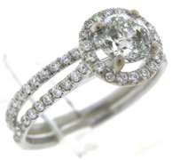 Spectacular RBC Center w Halo Diamond Bridal Set