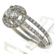 Spectacular RBC Center w Halo Diamond Bridal Set