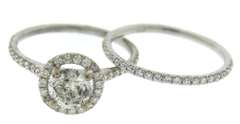 Spectacular RBC Center w Halo Diamond Bridal Set