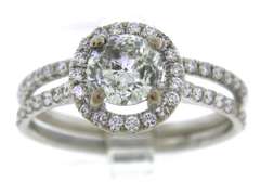 Spectacular RBC Center w Halo Diamond Bridal Set