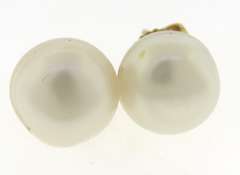 Simple 14kt YG Baroque Pearl Stud Earrings