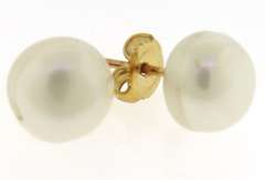 Simple 14kt YG Baroque Pearl Stud Earrings