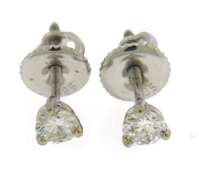 Nice Round Brilliant Cut Diamond Stud Earrings