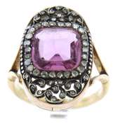 Antique Oink Faux Spinel & Rose Cut Diamond Ring