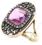 Antique Oink Faux Spinel & Rose Cut Diamond Ring