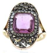 Antique Oink Faux Spinel & Rose Cut Diamond Ring