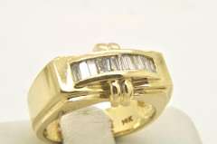 MENS 14 KT GOLD DIAMOND BAND