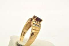 LADIES 14 KT GOLD RUBY AND DIAMOND RING