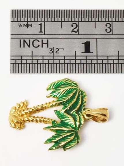 Enameled Palm Tree 14k Pendant