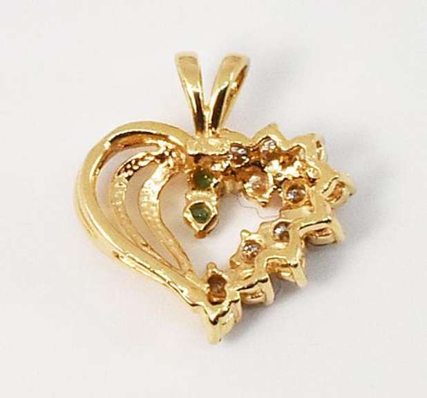 Lively 14k Emerald * Diamond Heart