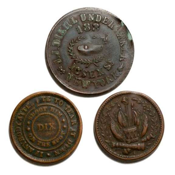 3 1863 Civil War Tokens