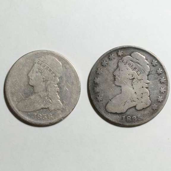 1835 And 1838 Bust Halves