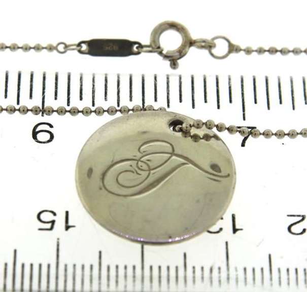 Tiffany & Co Notes Disc Letter T Necklace