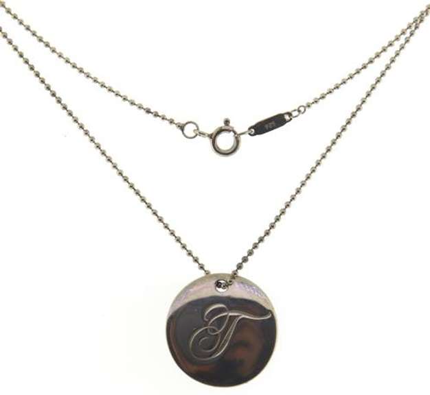 Tiffany & Co Notes Disc Letter T Necklace