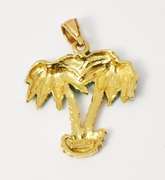 Enameled Palm Tree 14k Pendant