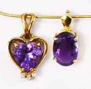 Pair of 14k Amethyst Pendants
