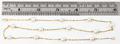 Yellow Gold & Pearl Tin Cup Necklace