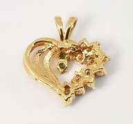 Lively 14k Emerald * Diamond Heart