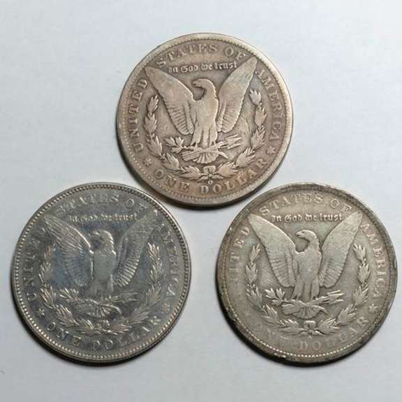3 Circulated Morgan Dollars