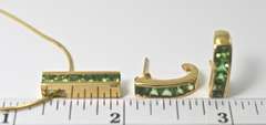 Unusual Tsavorite Garnet 18K Necklace and Earrings Suite