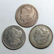 3 Circulated Morgan Dollars