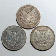 3 Circulated Morgan Dollars