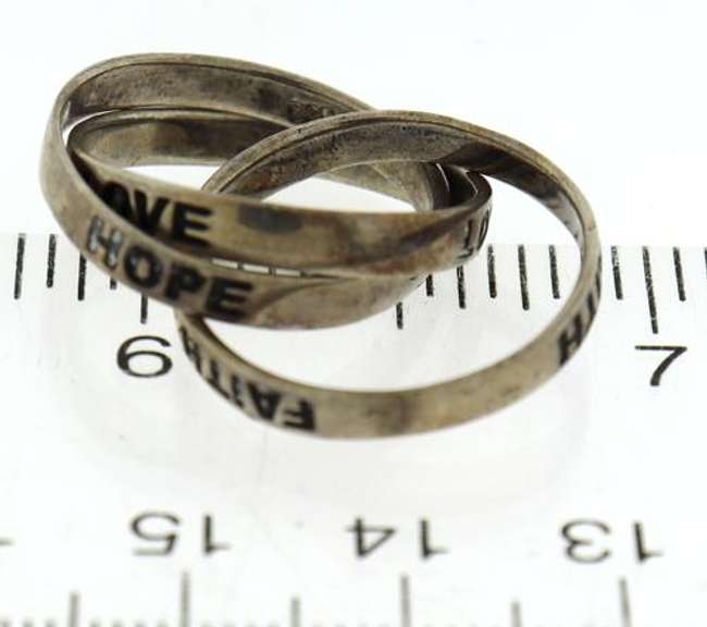 Sterling Silver Faith, Love and Hope Ring