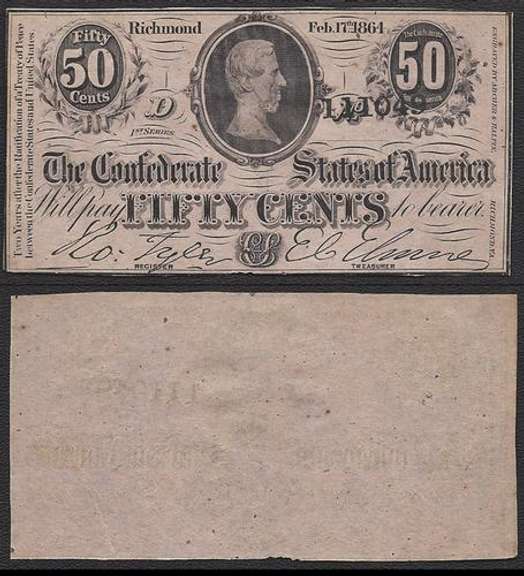50 Cent Confederate States of America 1864