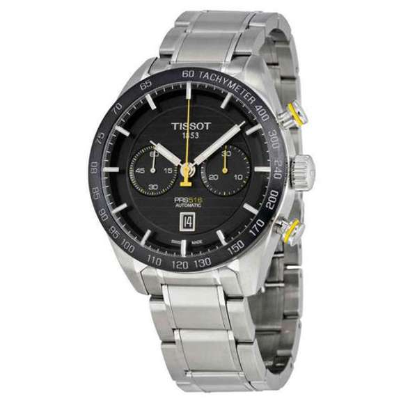 New Mens Tissot Automatic Chronograph w Black Dial
