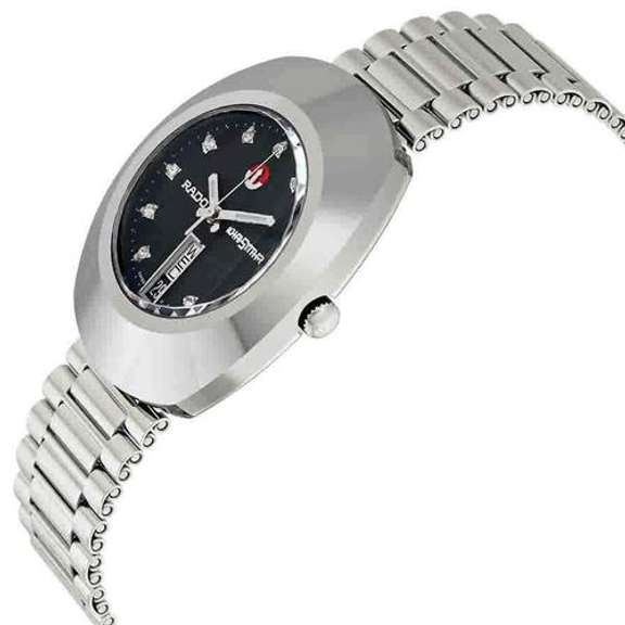 New Mens Rado Swiss Automatic Silver w Black Dial