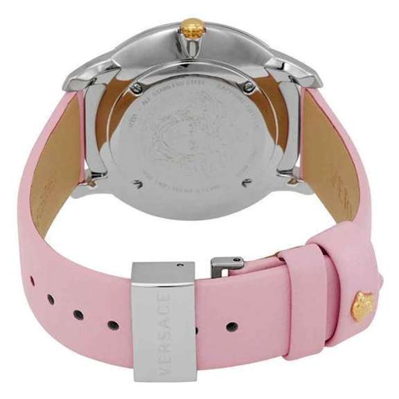 New Womens Versace Swiss w Pink Leather Strap