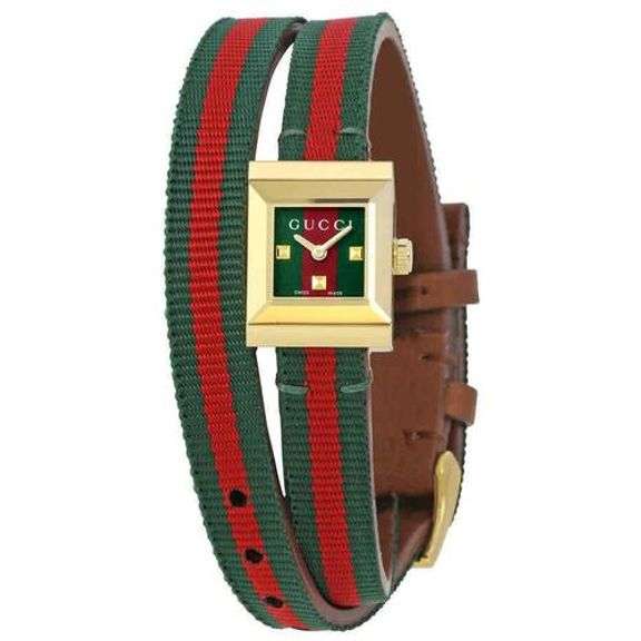 New Womens Gucci Swiss Green and Red Canvas Strap