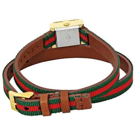 New Womens Gucci Swiss Green and Red Canvas Strap