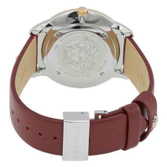 New Womens Versace Swiss w Brown Leather Strap