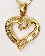 Lovely Baguette Diamond Pendant