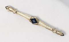 Tasteful White Gold & Sapphire Bar Pin