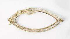 Unusual 14k WG Filigree Antique Brooch