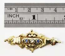 Ornate Sapphire & Diamond Bar Brooch