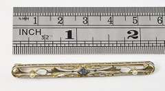 Antique 18k Filigree Bar Pin