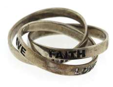 Sterling Silver Faith, Love and Hope Ring
