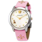 New Womens Versace Swiss w Pink Leather Strap