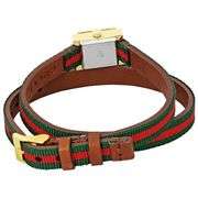 New Womens Gucci Swiss Green and Red Canvas Strap