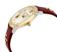 New Womens Versace Swiss w Brown Leather Strap