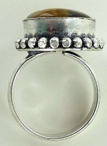 Silver and Natural Stone Ring
